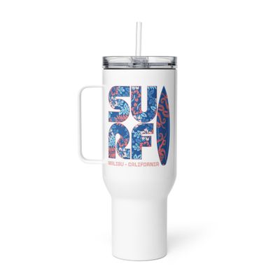 Surf Malibu California Travel Mug with a Handle