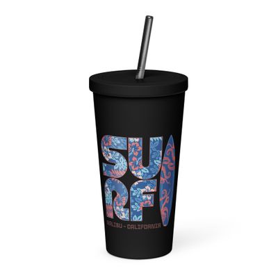 Surf Malibu California Insulated Tumbler with a Straw