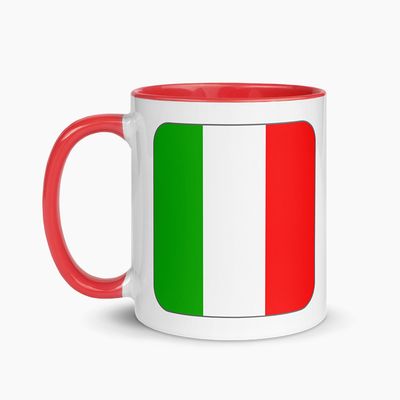 White Ceramic Mugs with Color Interior