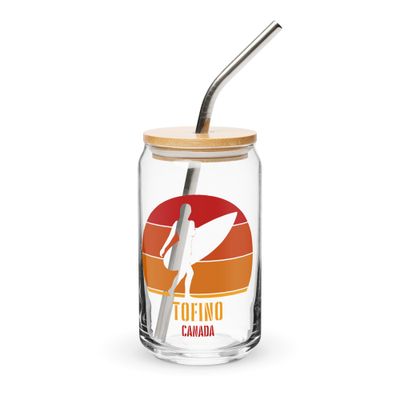 Surfing Tofino Canada, Canadian Surfer Girl Can-Shaped Glass