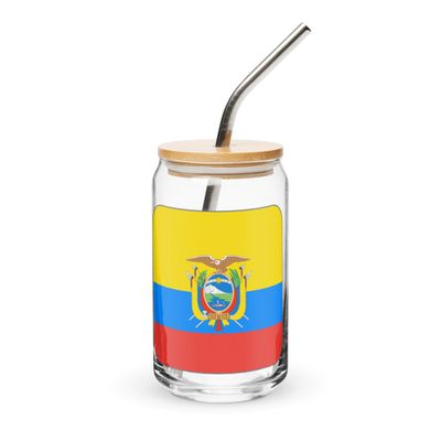 Ecuador Flag Can-Shaped Glass