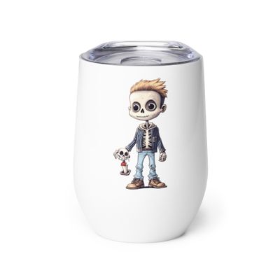 Halloween Skeleton Boy 1 Wine Tumbler