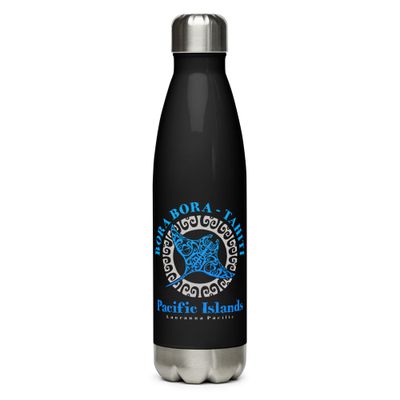 Bora Bora Tahiti Manta Ray Tribal Tattoo Stainless Steel Water Bottle