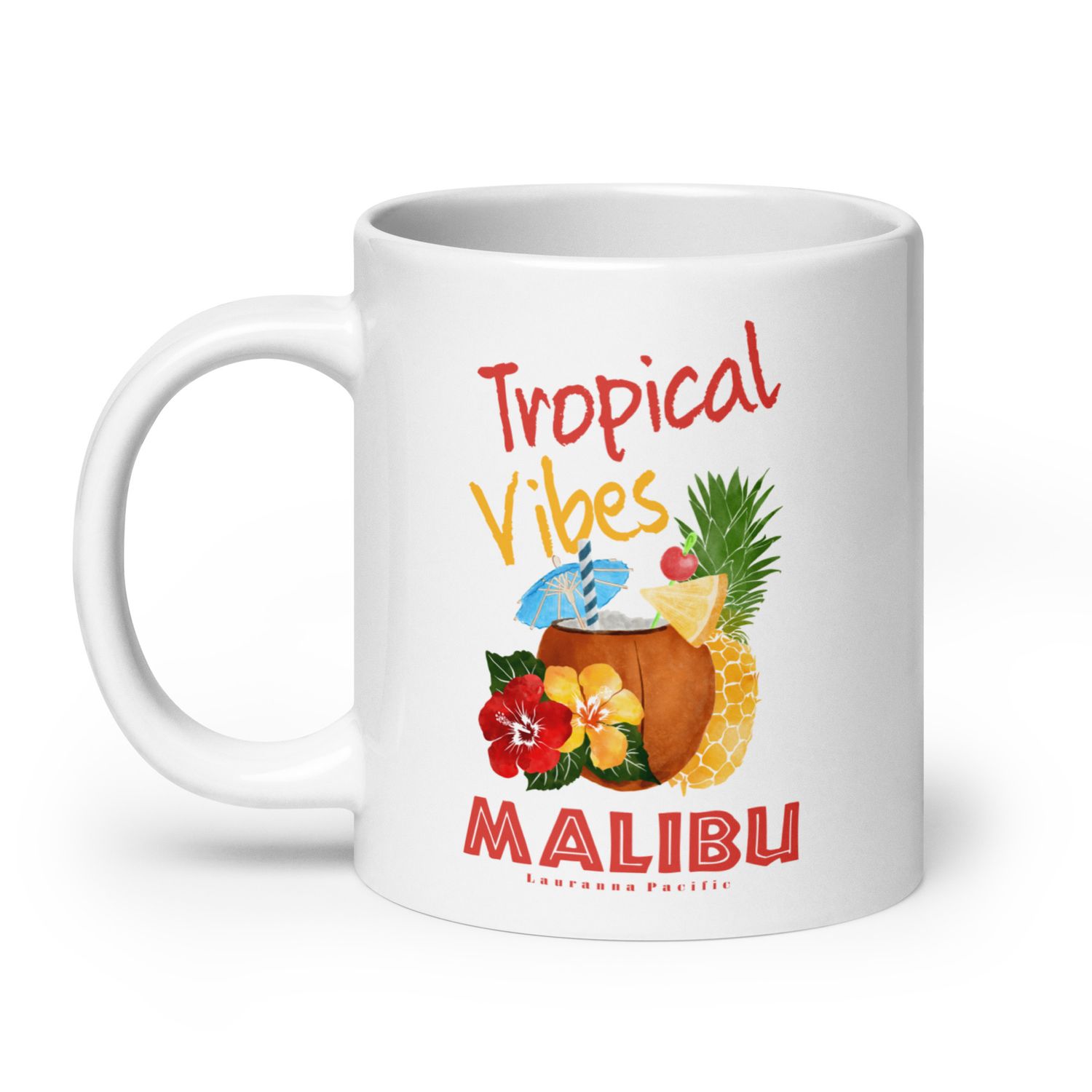 Malibu Tropical Vibes White Coffee Mug