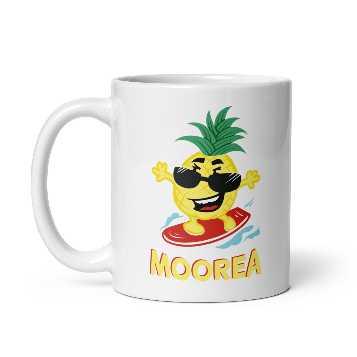 Moorea Pineapple Surfer White Coffee Mug