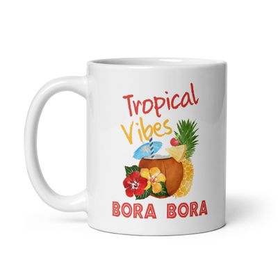 Bora Bora Tropical Vibes White Coffee Mug