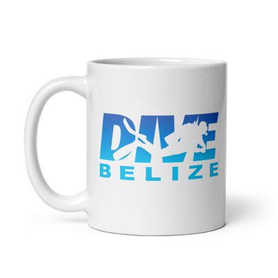 Dive Belize with Scuba Diver White Coffee Mug
