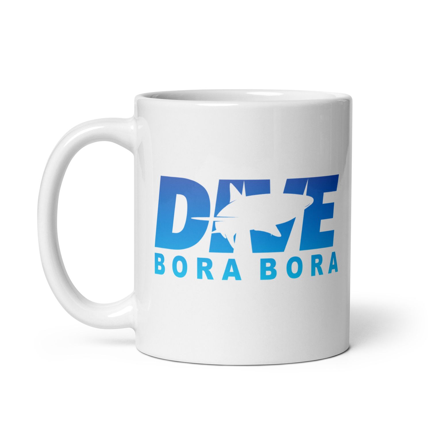Dive Bora Bora with Shark White Coffee Mug