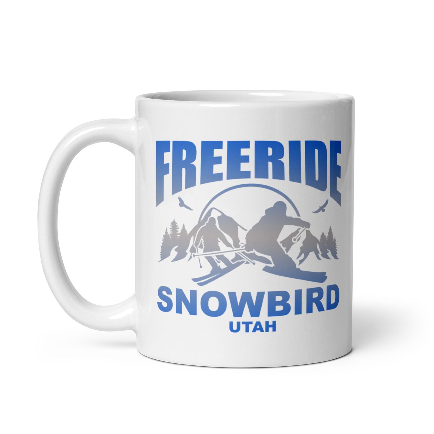 Freeride Skiing Snowbird Utah White Coffee Mug