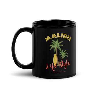 Malibu Tropical Life Style Black Coffee Mug