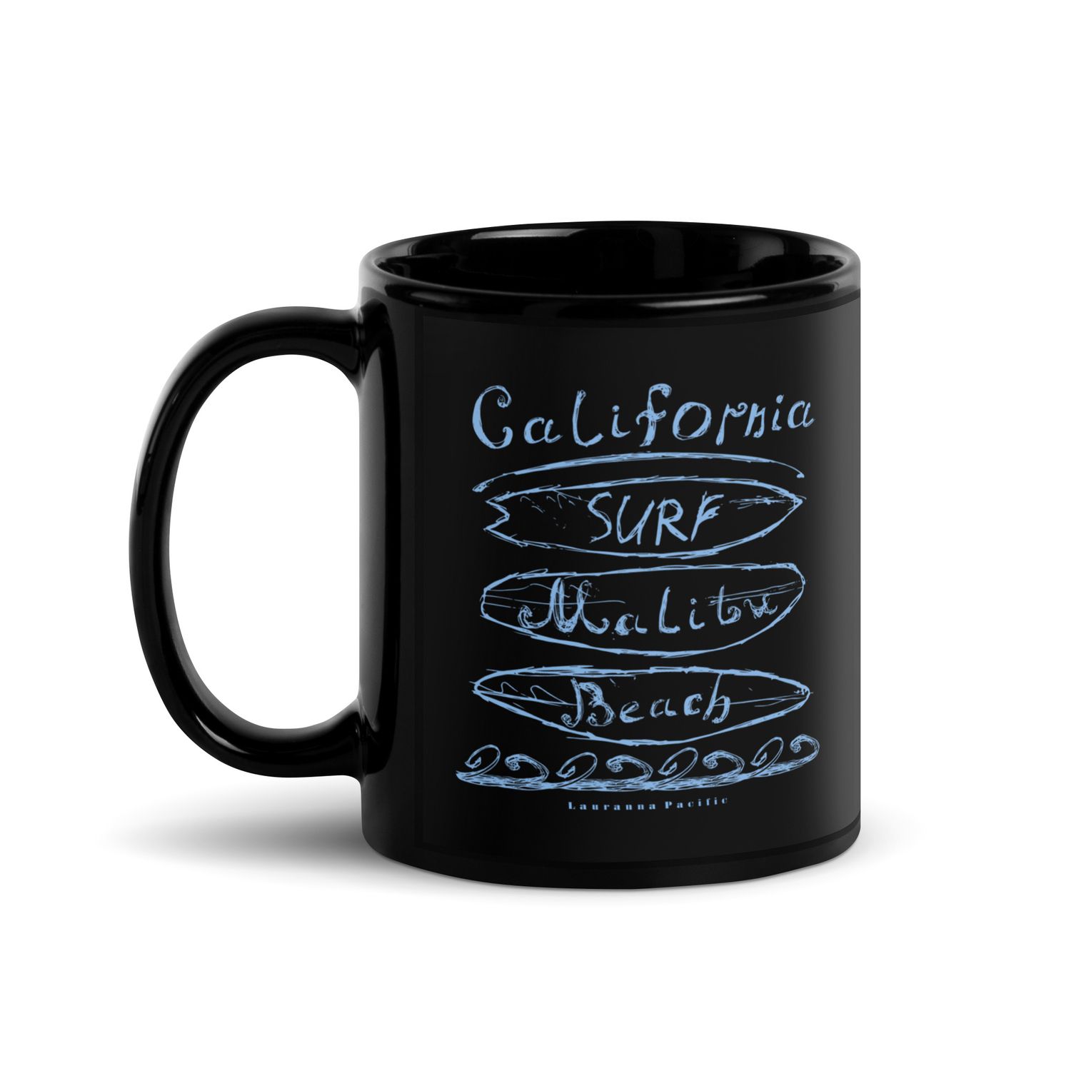 California Surf Malibu Black Coffee Mug