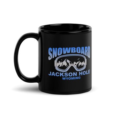 Snowboard Mask Jackson Hole Wyoming Black Coffee Mug