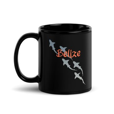 Belize Shark Scuba Diving Black Coffee Mug
