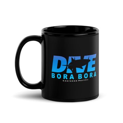 Dive Bora Bora with Shark Black Coffee Mug