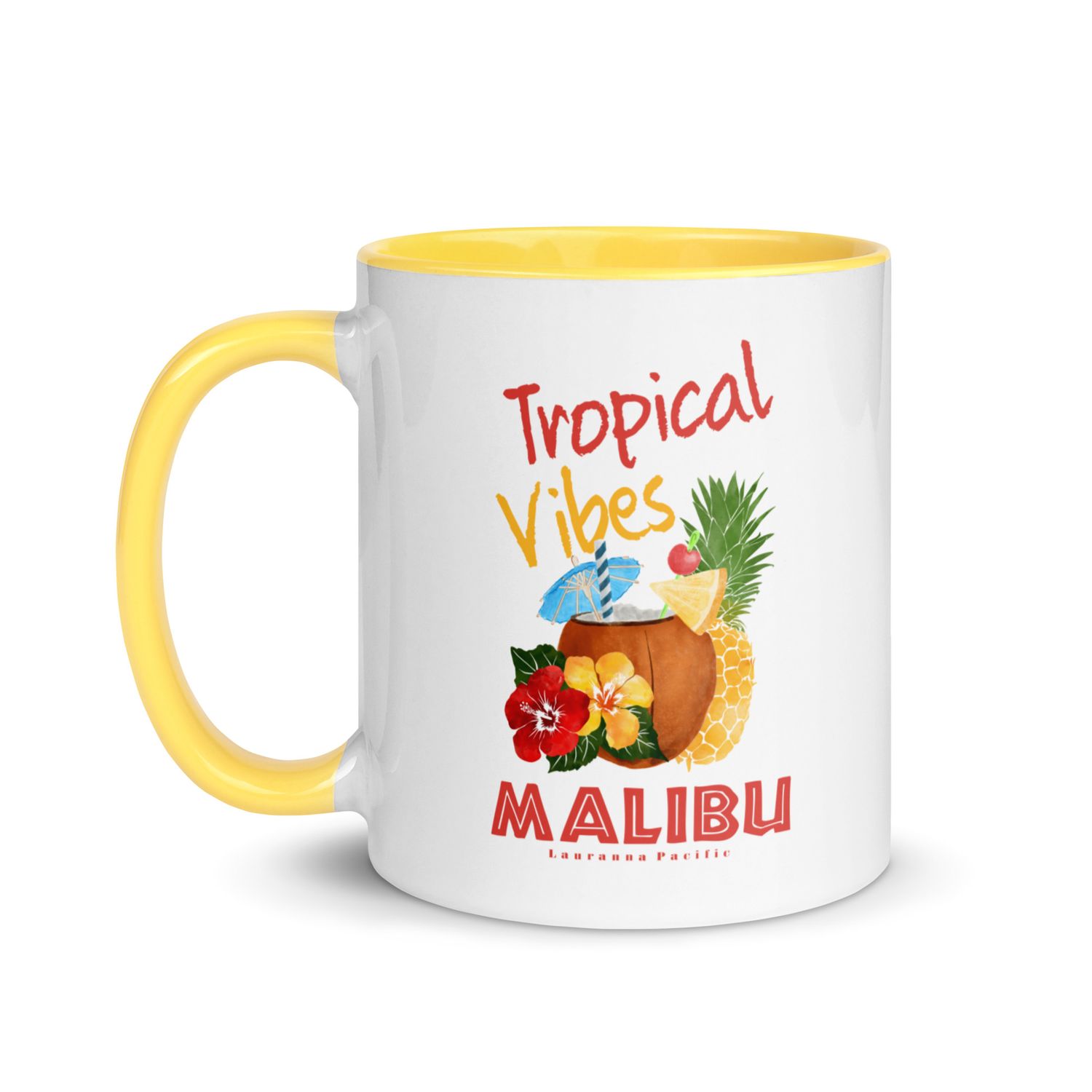 Malibu Tropical Vibes Ceramic Mug with Color Interior