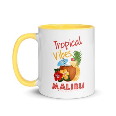 Malibu Tropical Vibes Ceramic Mug with Color Interior