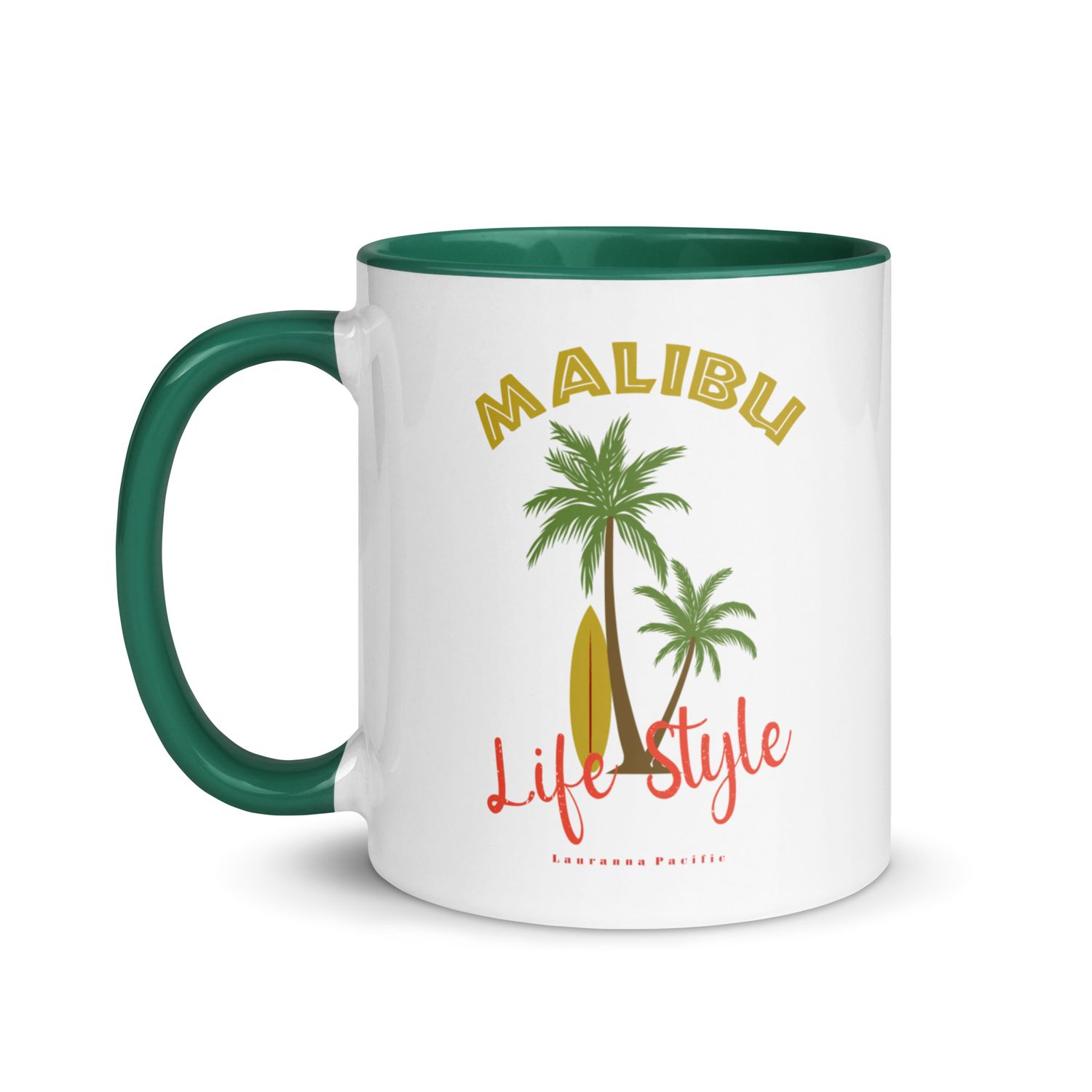 Malibu Tropical Life Style Ceramic Mug with Color Interior