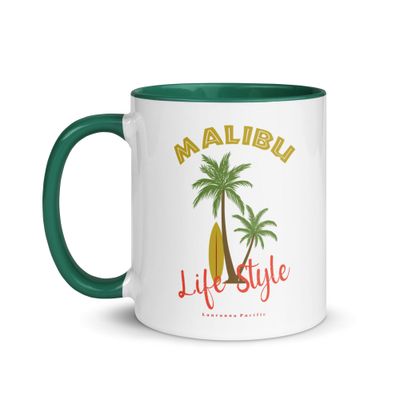 Malibu Tropical Life Style Ceramic Mug with Color Interior