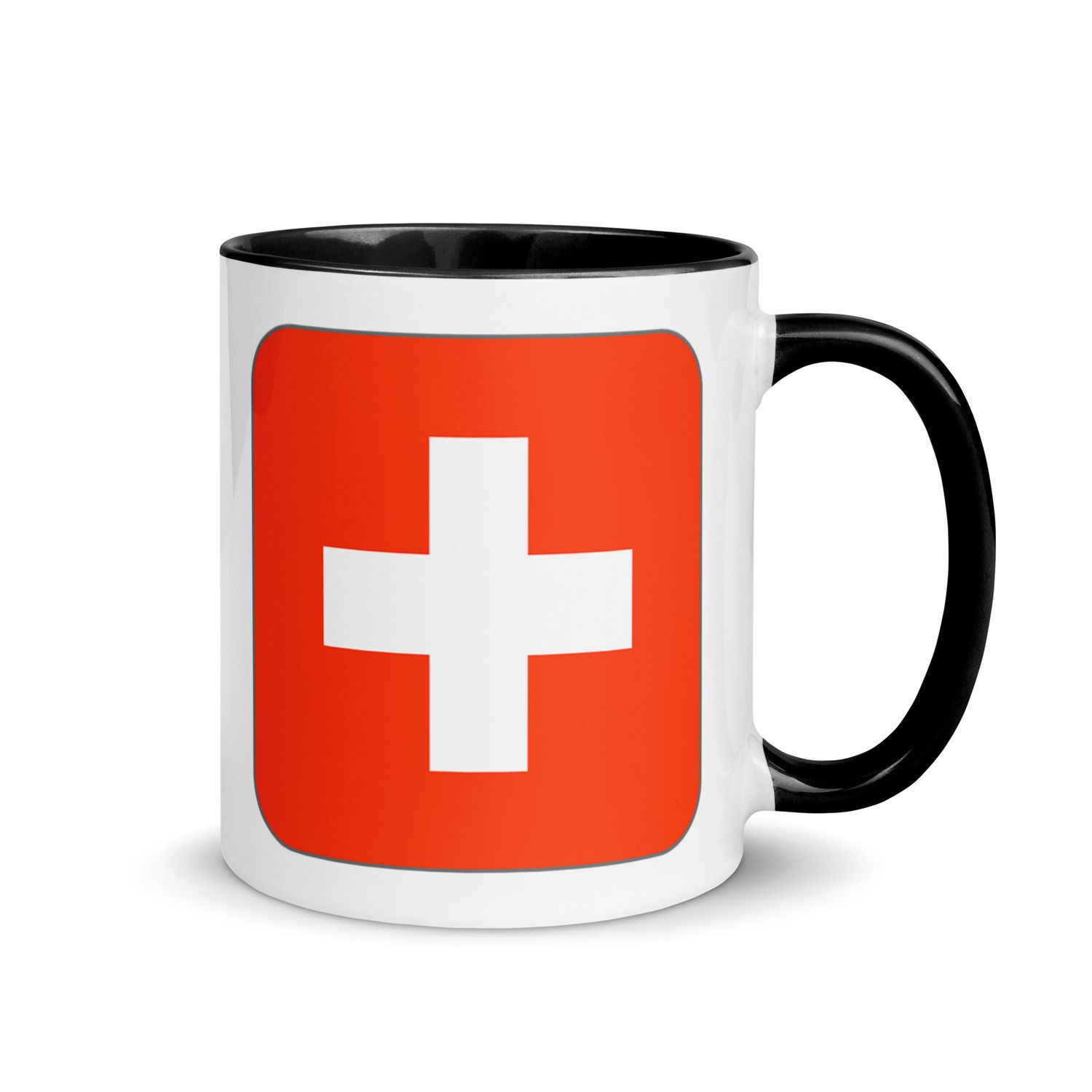 Switzerland Flag Ceramic Coffee Mug with Color Interior