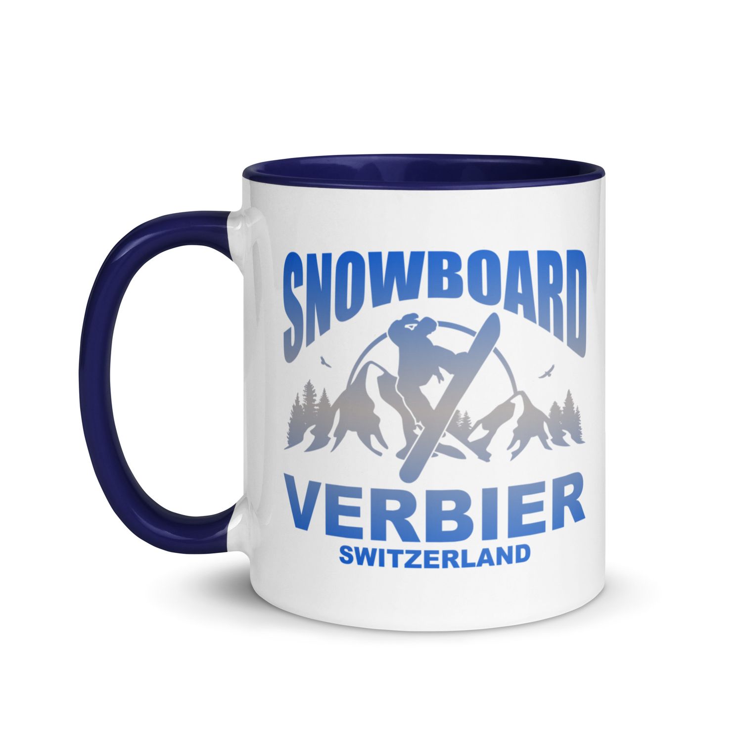 Snowboard Rider Verbier Switzerland Coffee Mug with Color Interior