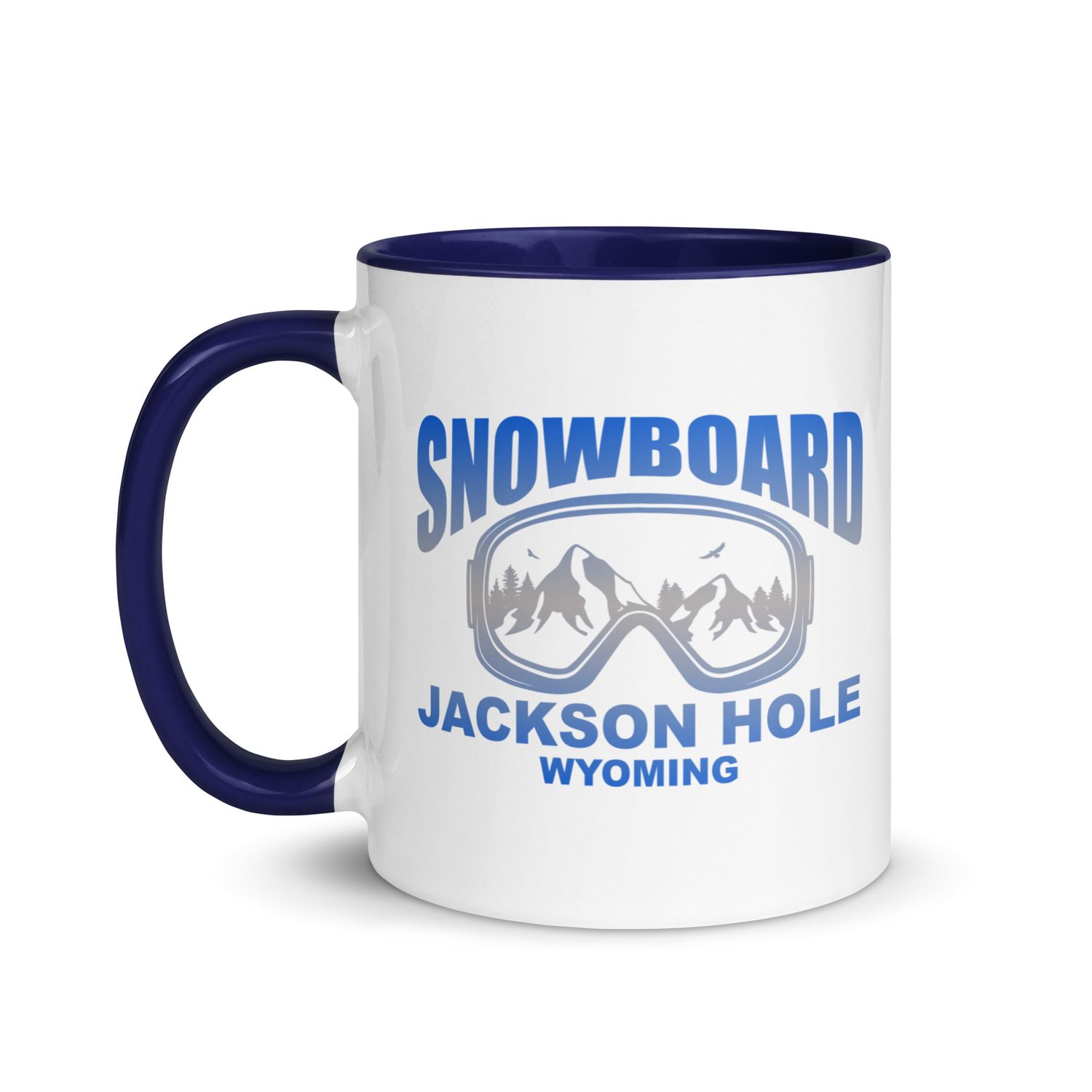 Snowboard Mask Jackson Hole Wyoming Coffee Mug with Color Interior