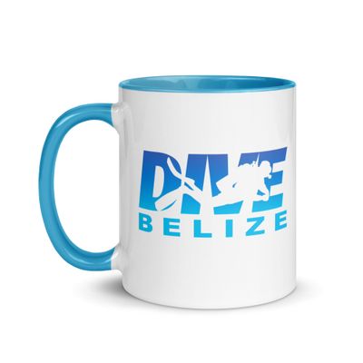 Dive Belize with Scuba Diver Coffee Mug with Color Interior