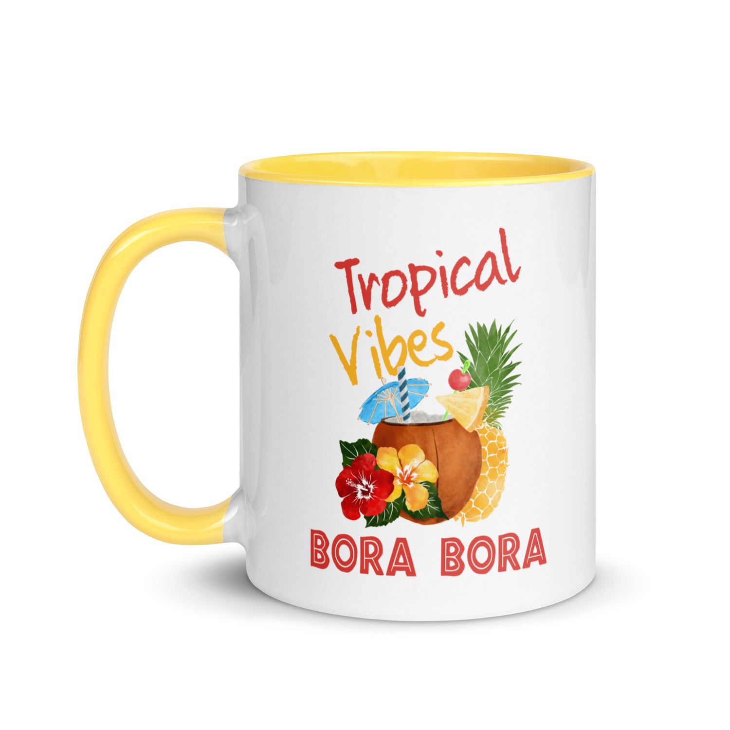 Bora Bora Tropical Vibes Coffee Mug with Color Interior