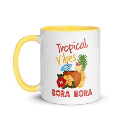 Bora Bora Tropical Vibes Coffee Mug with Color Interior