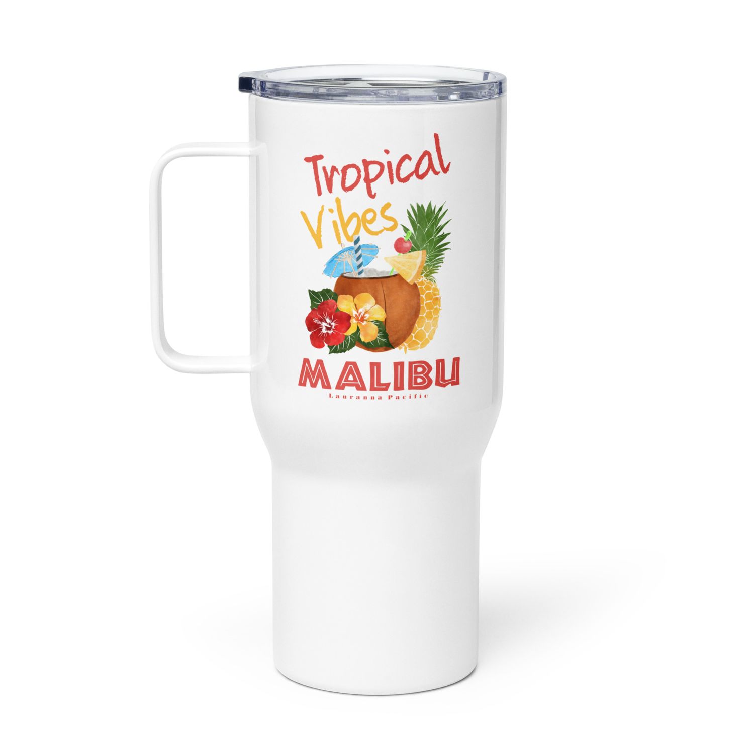 Malibu Tropical Vibes Travel Mug with a Handle
