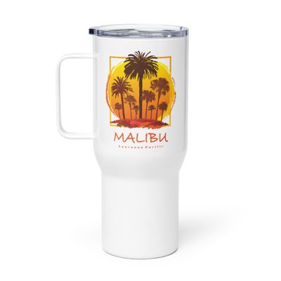 Malibu Sunset Palms Travel Mug with a Handle