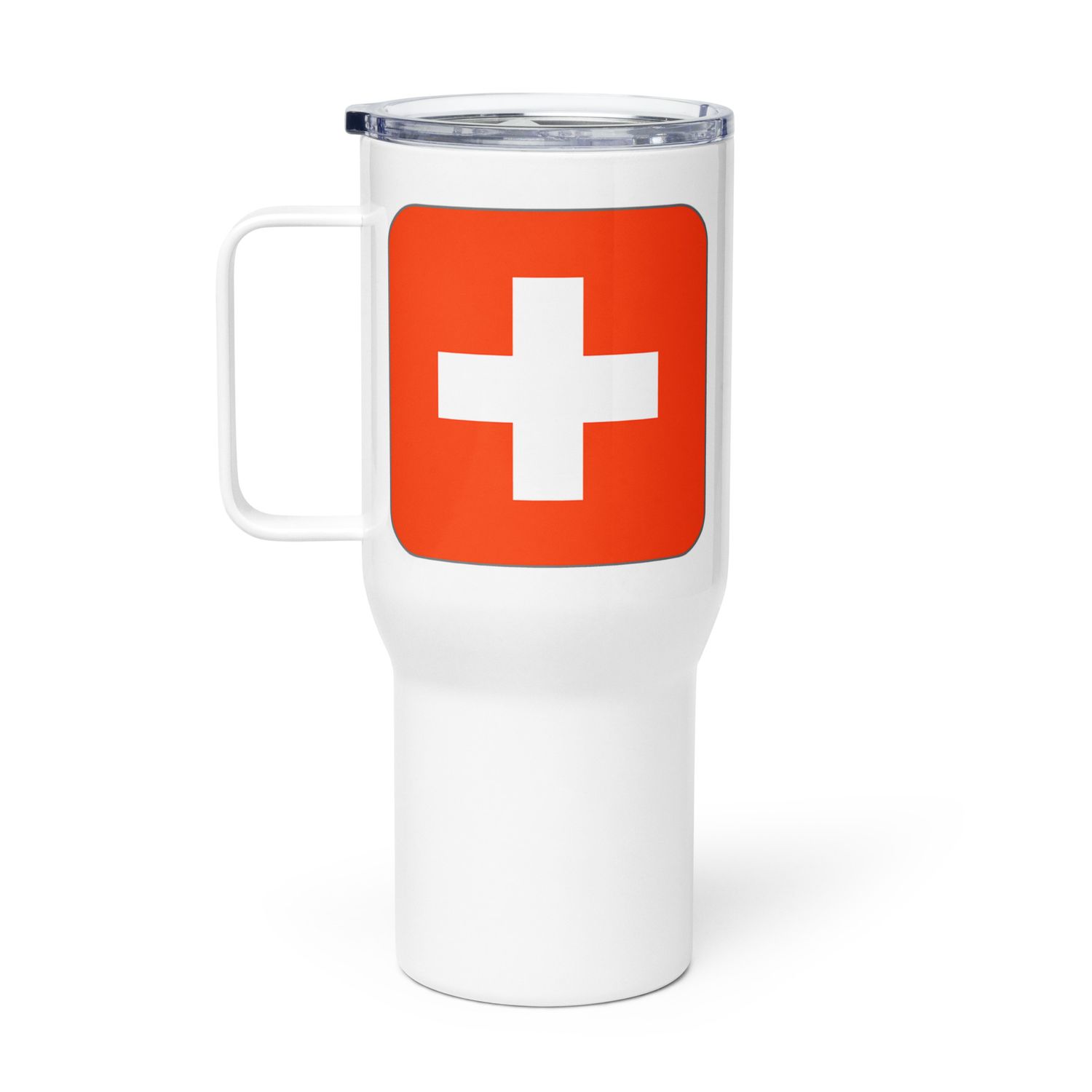 Switzerland Flag Travel Mug with a Handle