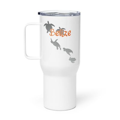 Belize Sea Turtle Scuba Diving Travel Mug with a Handle