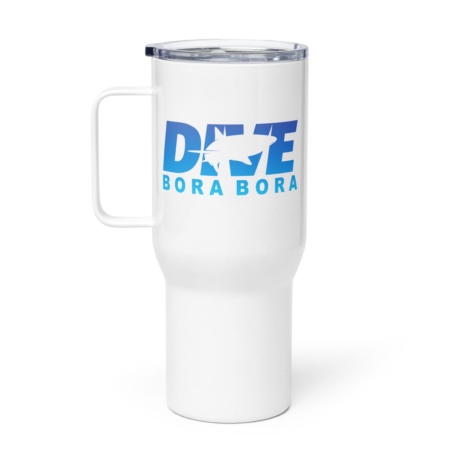 Dive Bora Bora with Shark Travel Mug with a Handle
