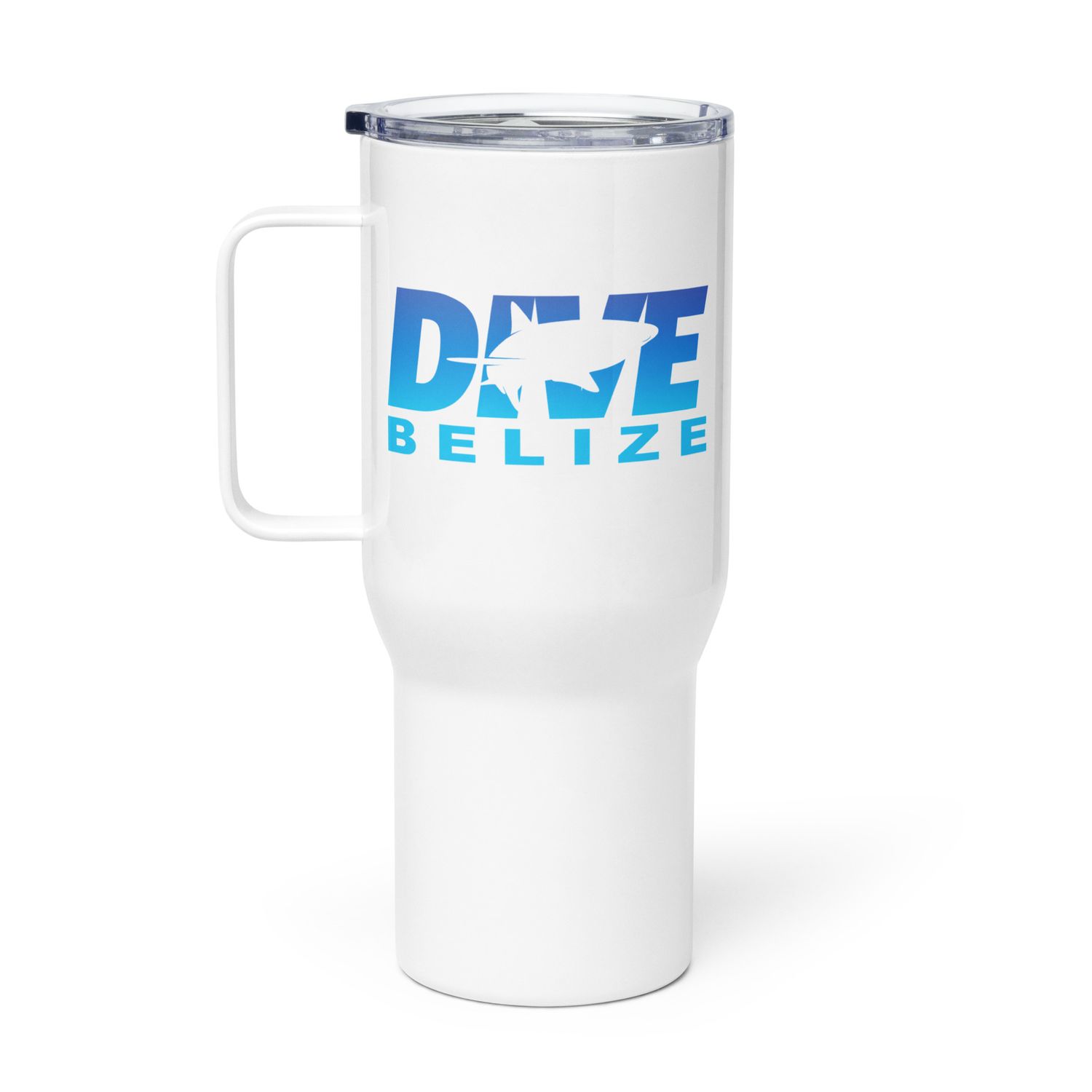 Dive Belize with Shark Travel Mug with a Handle