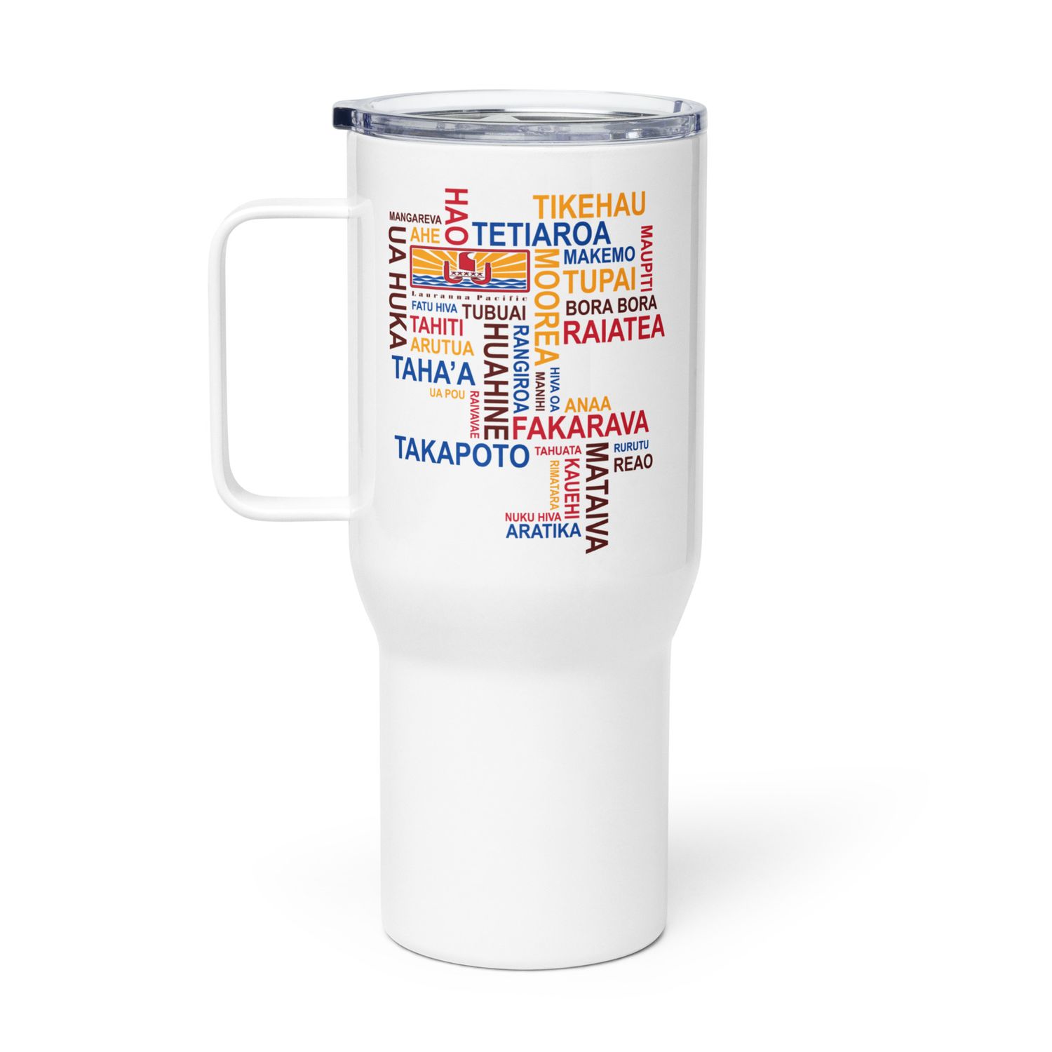 Islands of French Polynesia Travel Mug with a Handle
