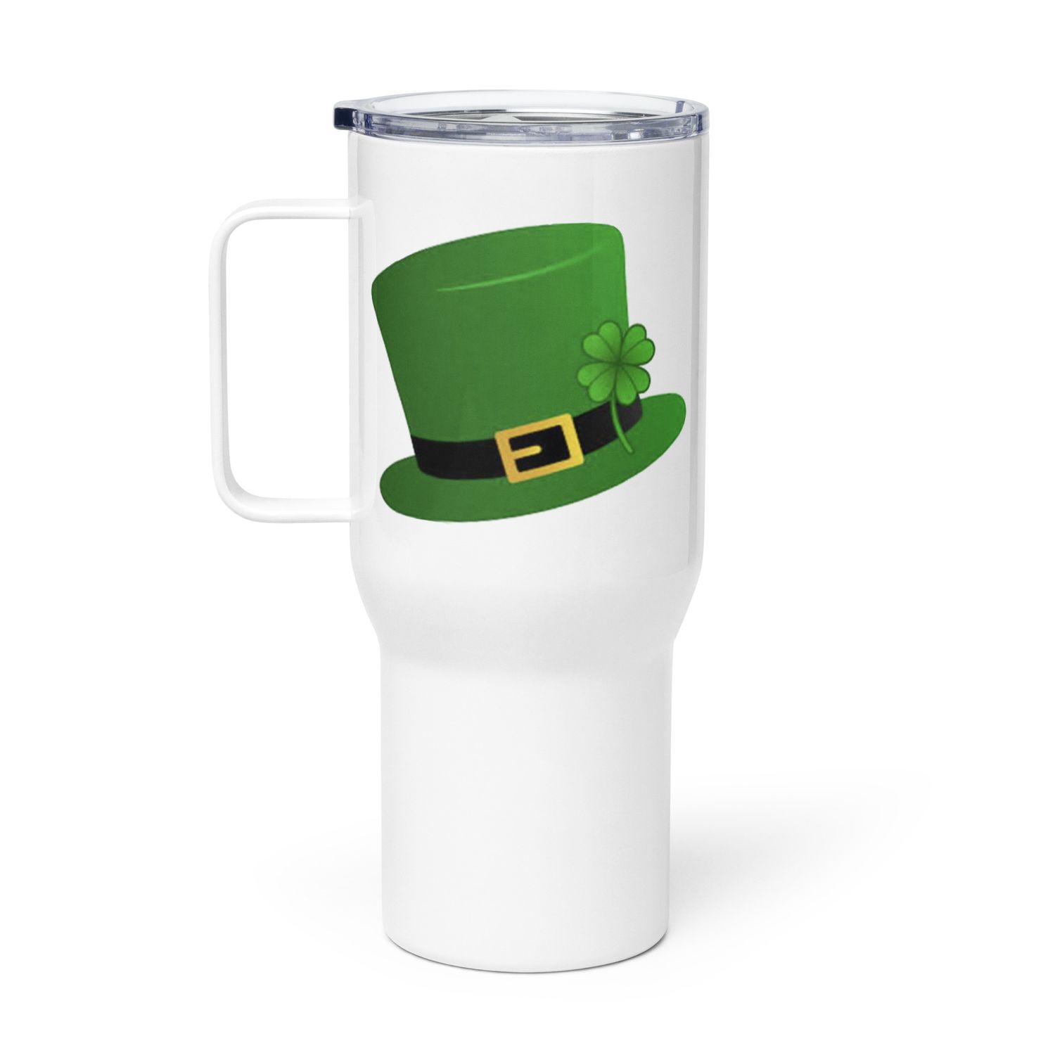 Fun St Patrick&#39;s Day Hat Travel Mug with a Handle