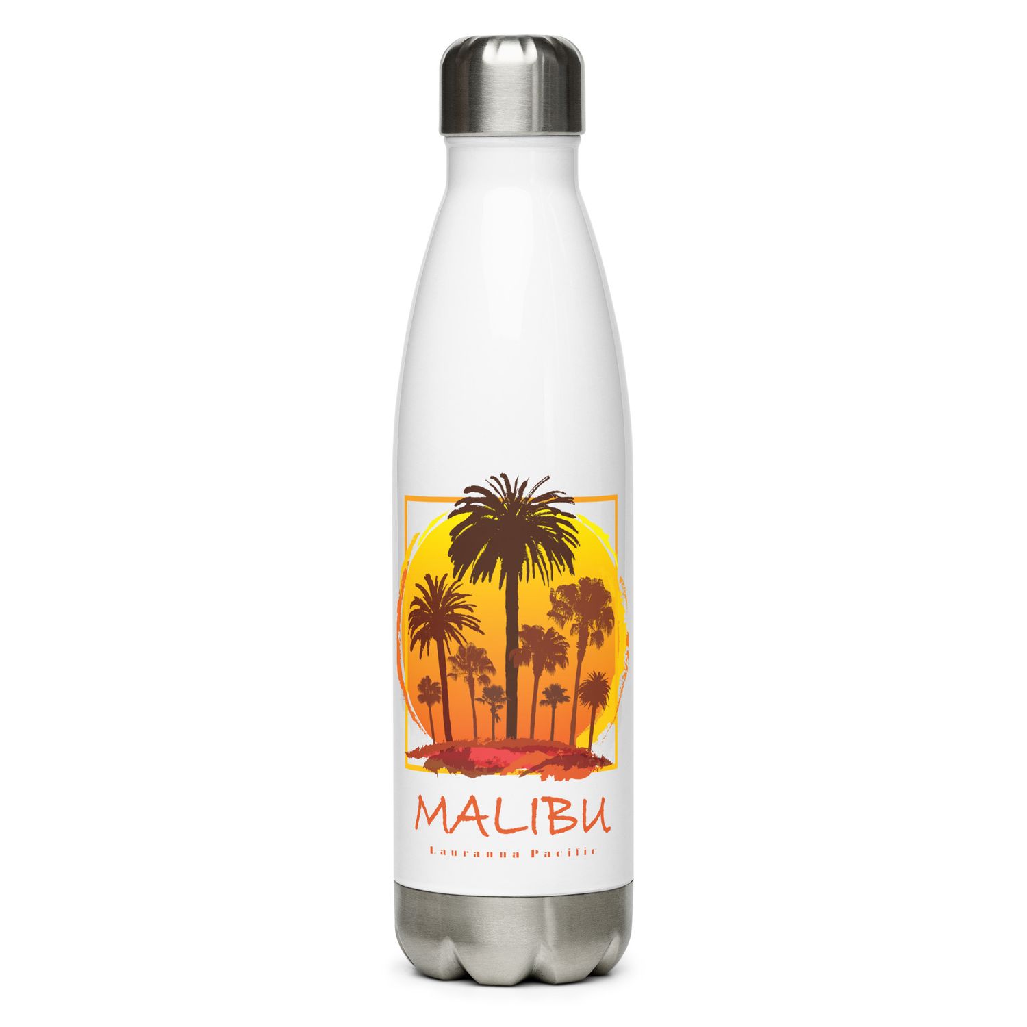 Malibu Sunset Palms Stainless Steel Water Bottle
