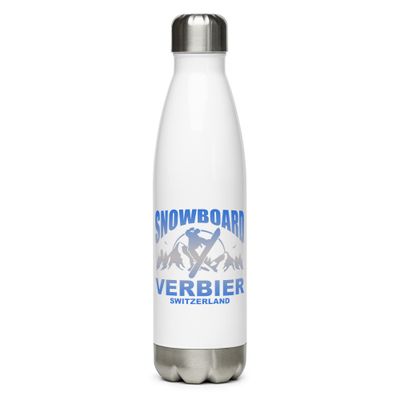 Snowboard Rider Verbier Switzerland Stainless Steel Water Bottle