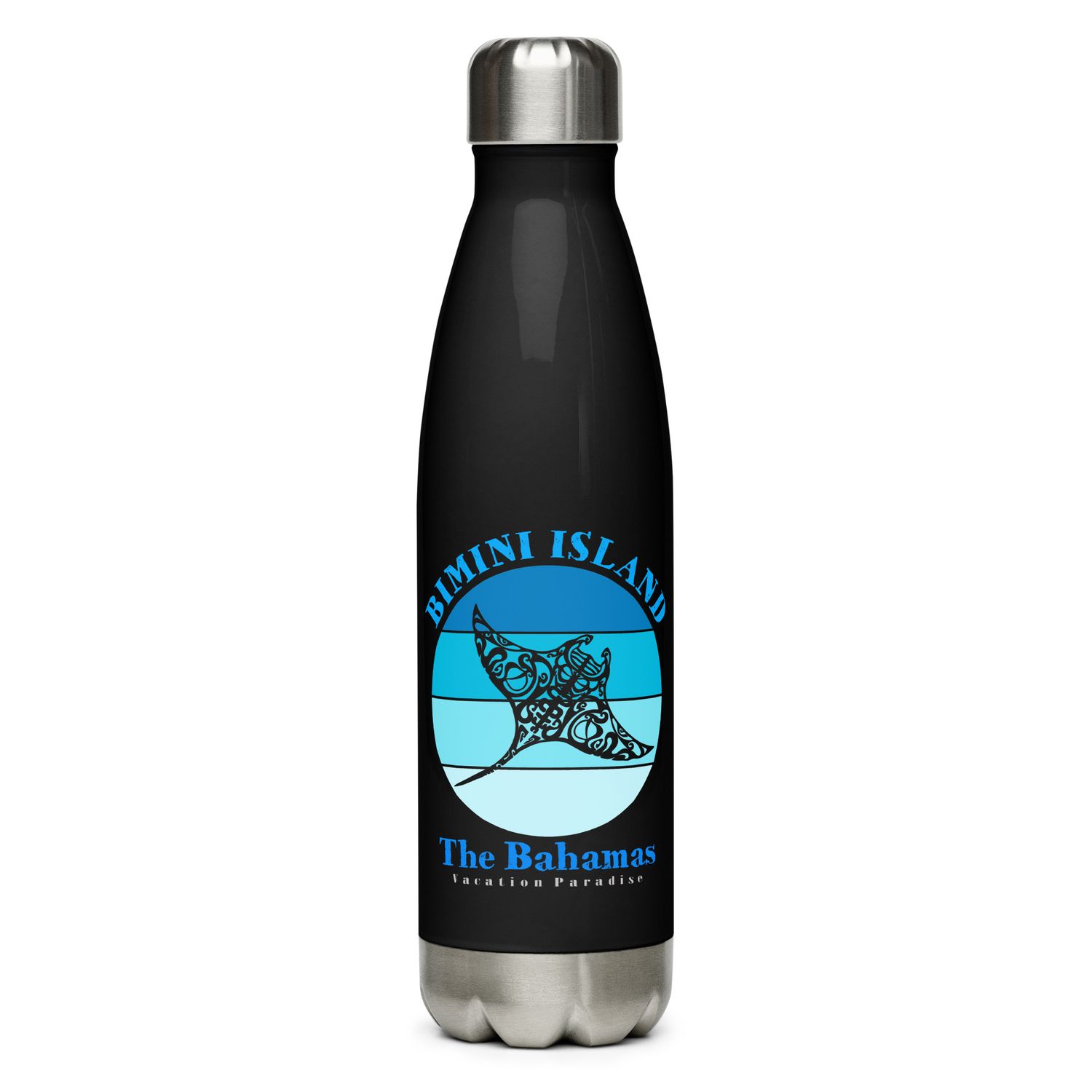 Manta Ray Bimini Blue Design Stainless Steel Water Bottle