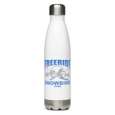 Freeride Skiing Snowbird Utah Stainless Steel Water Bottle