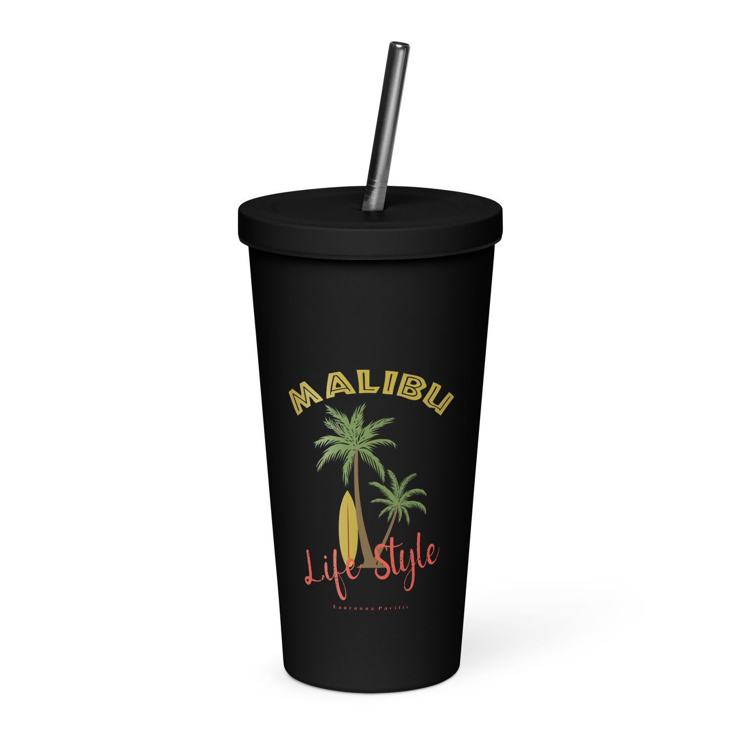 Malibu Tropical Life Style Insulated Tumbler with a Straw