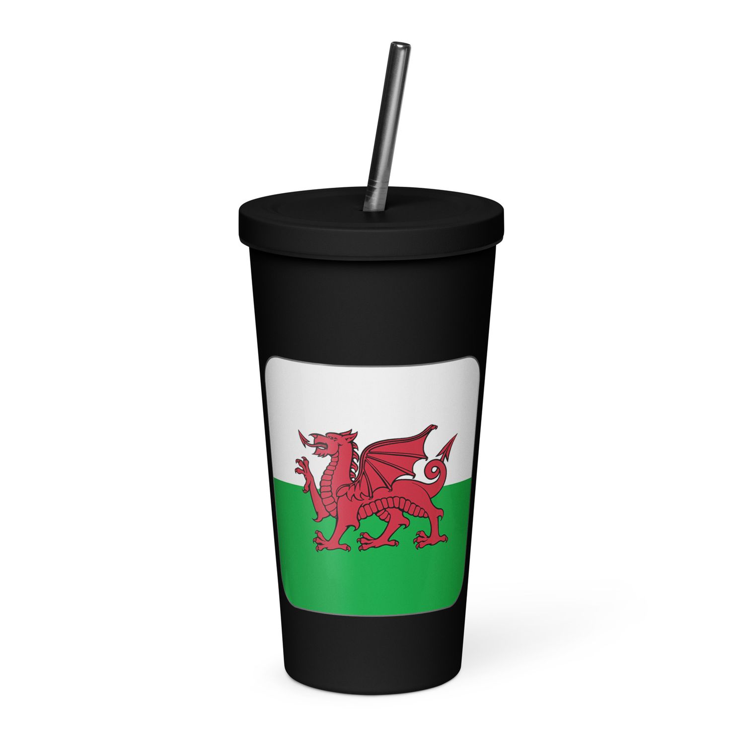 Wales Flag Insulated Tumbler with a Straw