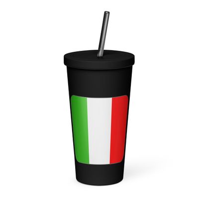 Italy Flag Insulated Tumbler with a Straw