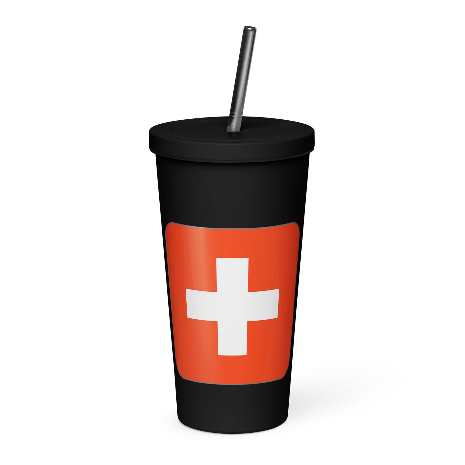 Switzerland Flag Insulated Tumbler with a Straw