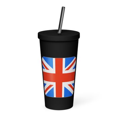 United Kingdom Flag Insulated Tumbler with a Straw