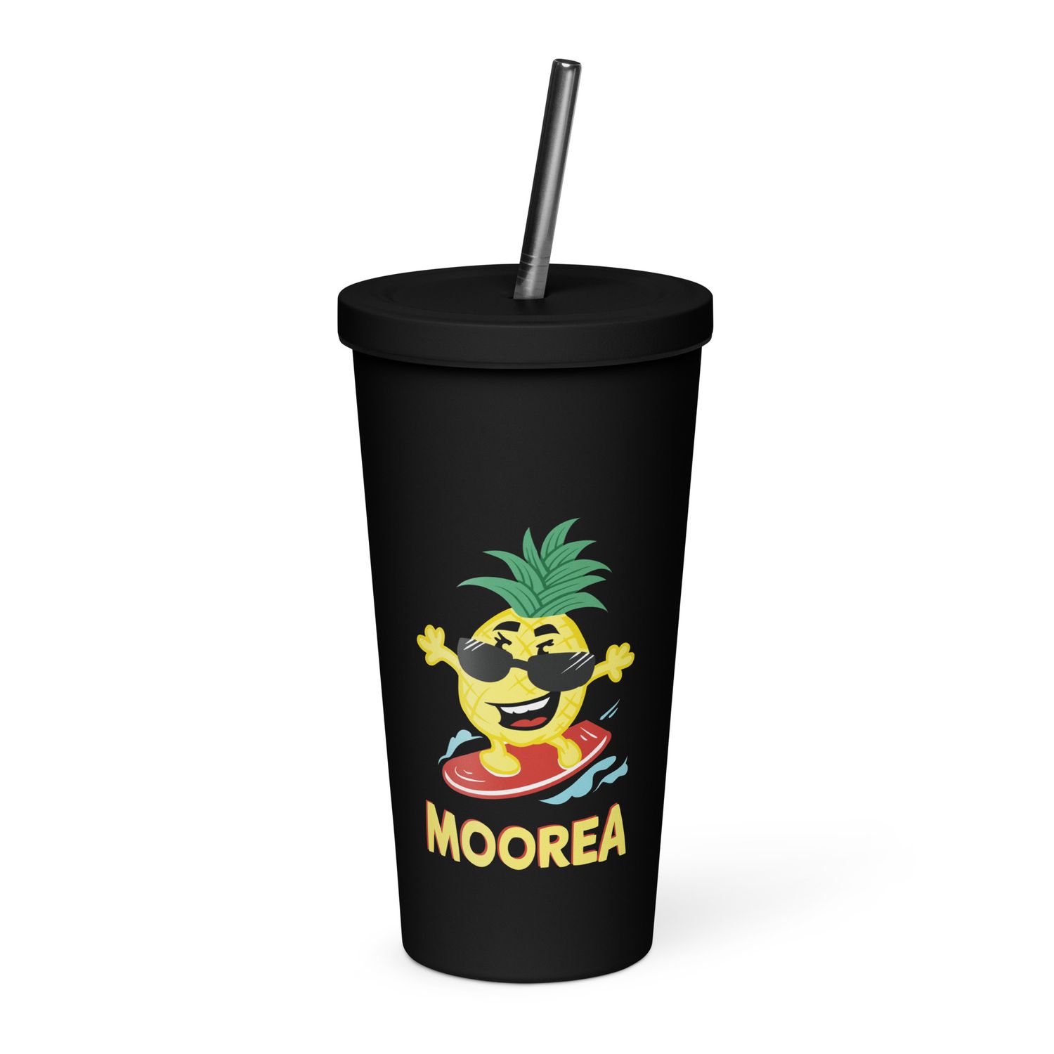 Moorea Pineapple Surfer Insulated Tumbler with a Straw