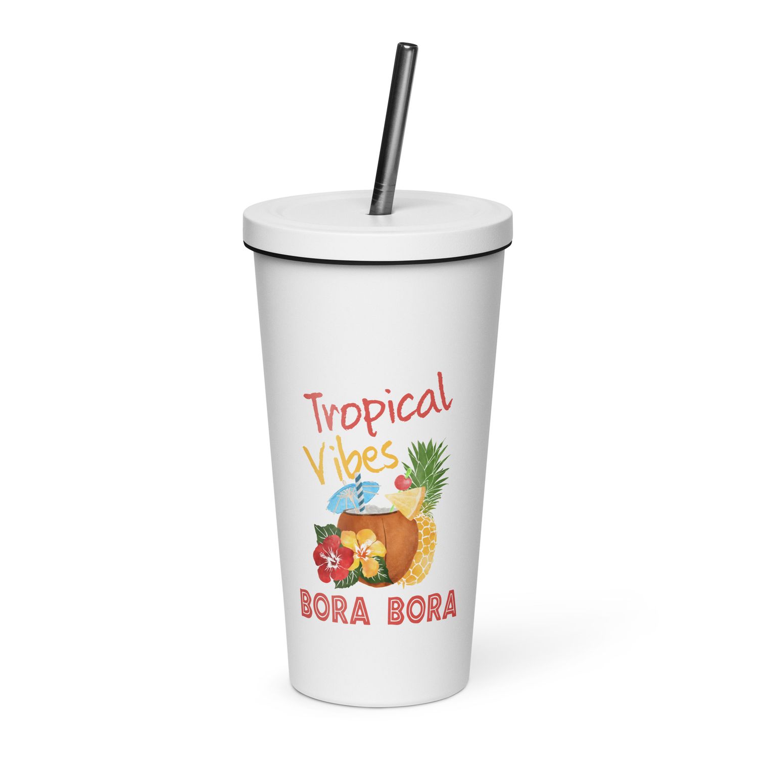 Bora Bora Tropical Vibes Insulated Tumbler with a Straw
