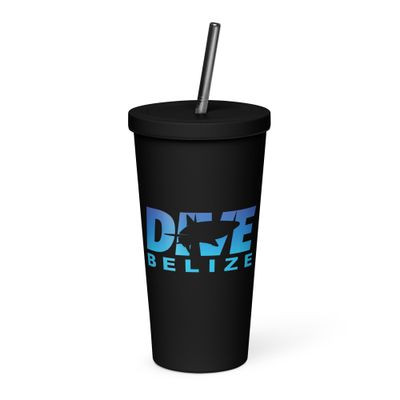 Dive Belize with Shark Insulated Tumbler with a Straw