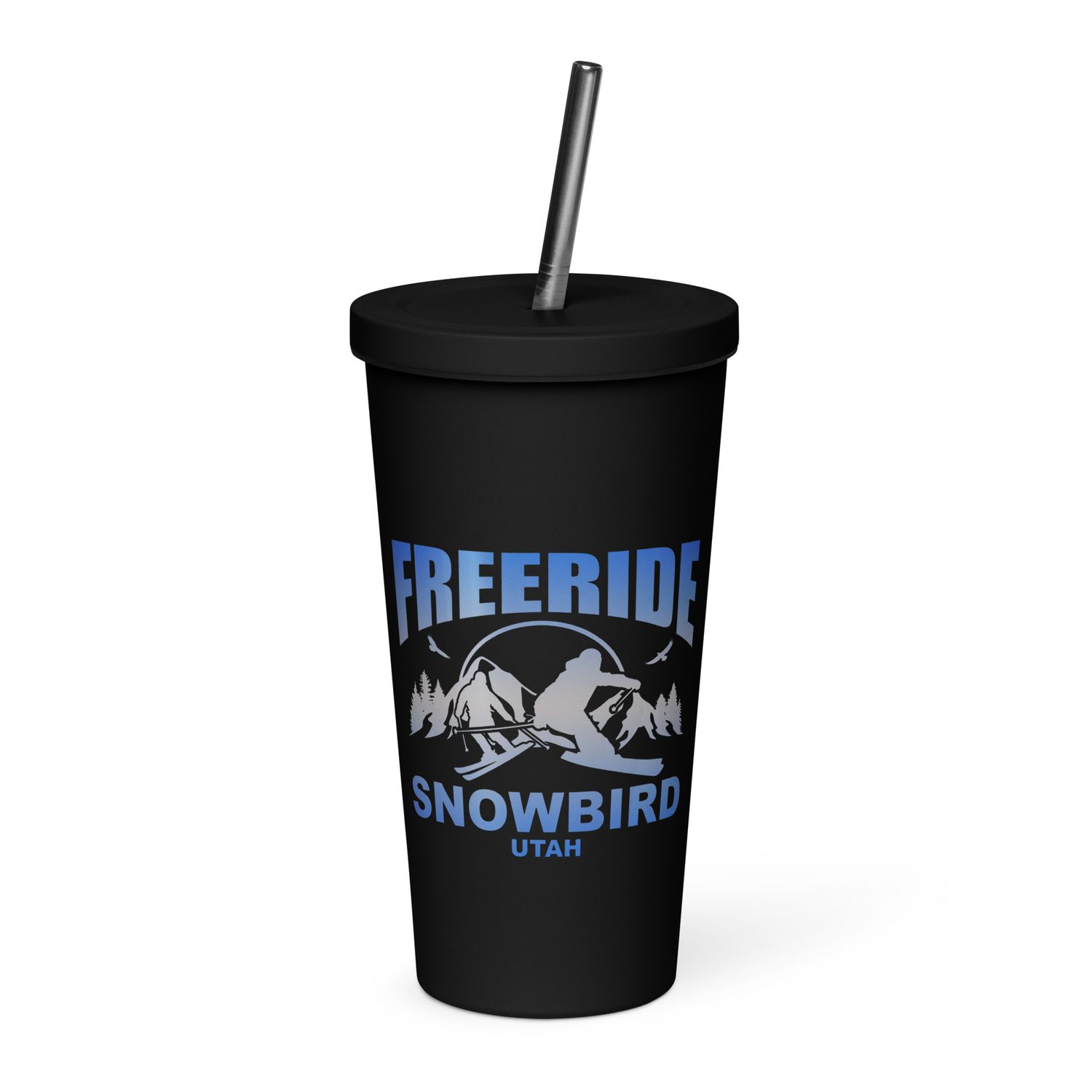 Freeride Skiing Snowbird Utah Insulated Tumbler with a Straw