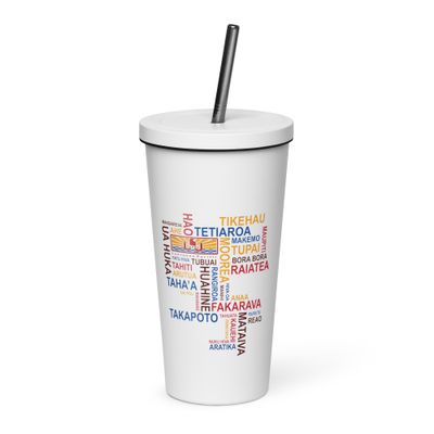 Islands of French Polynesia Insulated Tumbler with a Straw